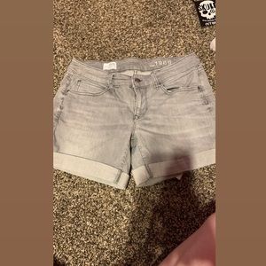 Grey midrise jean shorts